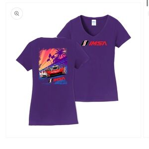IMSA Ladies Sunset Tee - Purple size medium